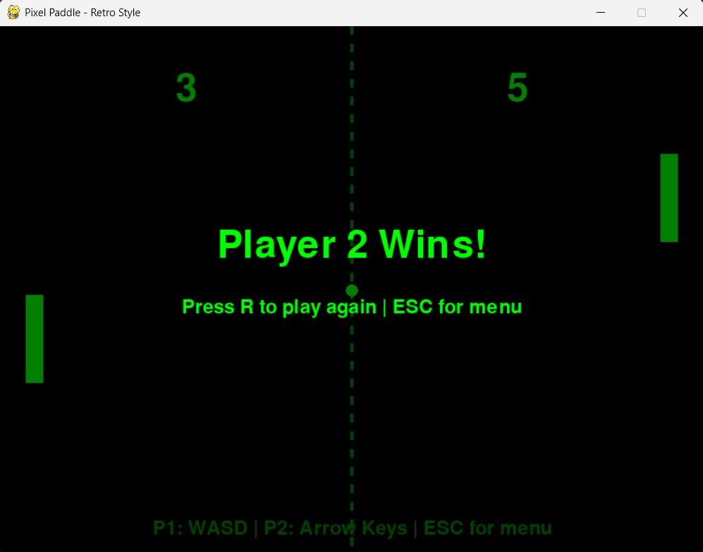 Pixel Paddle winner screen